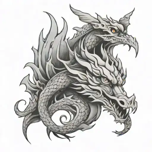 Dragon Phoenix Face Inside