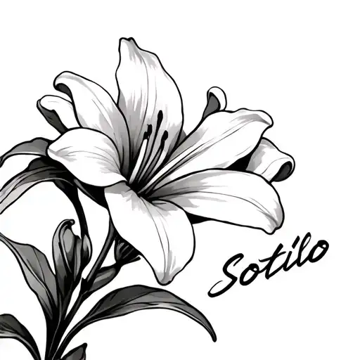 Lilyflower With Sottilo Name Written Name As The Stem And Can U Make It Side Ways
