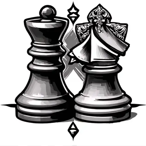 Make A Pawn Chess Piece And A Bishop Chess Piece Playing Chess