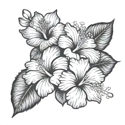 Hibiscus And Pawprint Surrounded