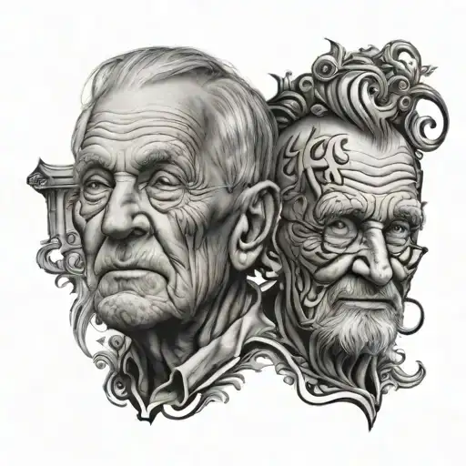 Both Grandparent Tattoo With Both Dob And Dod