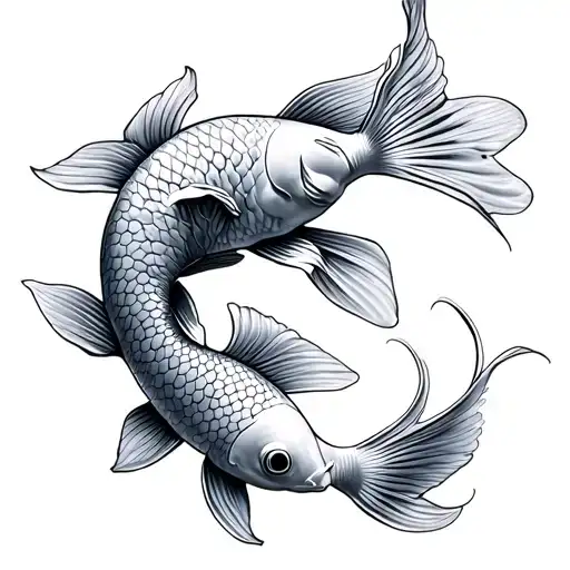Two Simple Koi Fish Swimming
