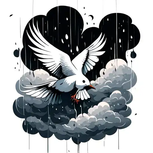 Cloud's Birds Flying Rain