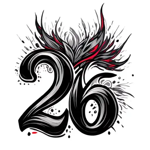 Number 26 At Points And Red Lines