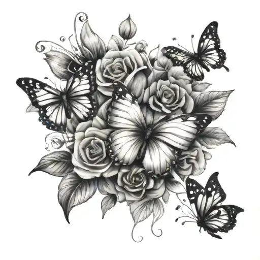 Flowers And Butterflies