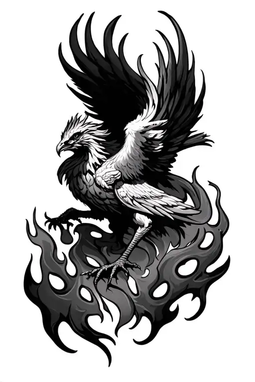 Phoenix Rising From Flames