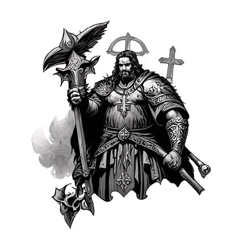 Warrior With Irish Catholic Representation As A Calf Sleeve