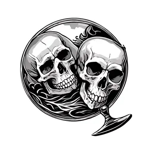 Skull In A Hour Glass