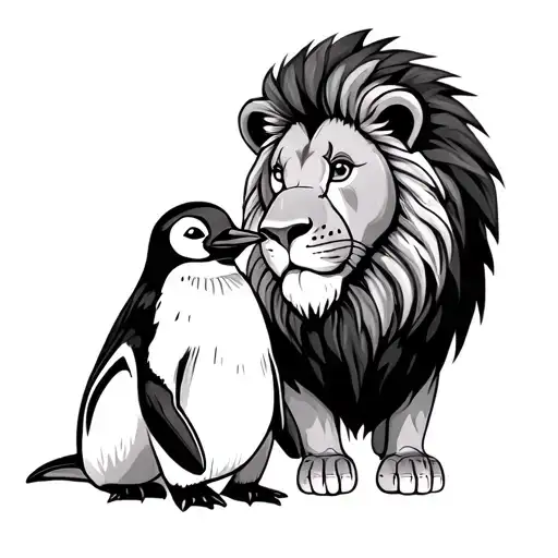 Lion And Penguin Best Friends