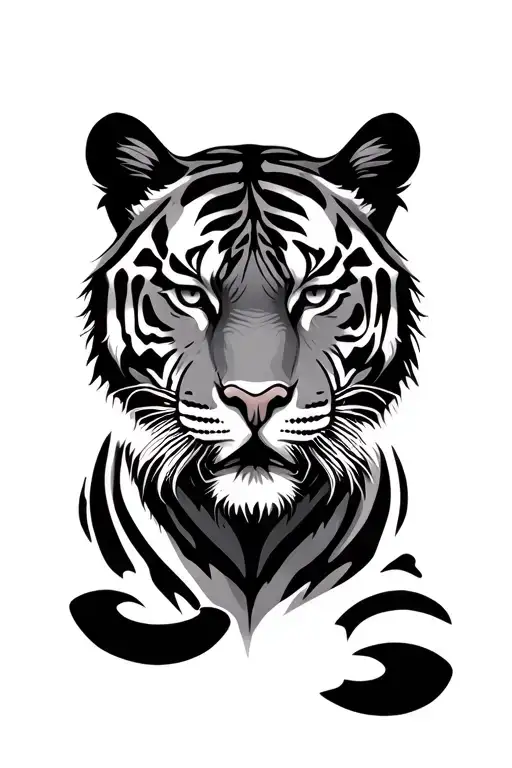 Tiger Head And Tigers