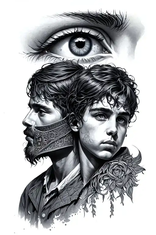 Brother Keeper With Eye Seeing Two People