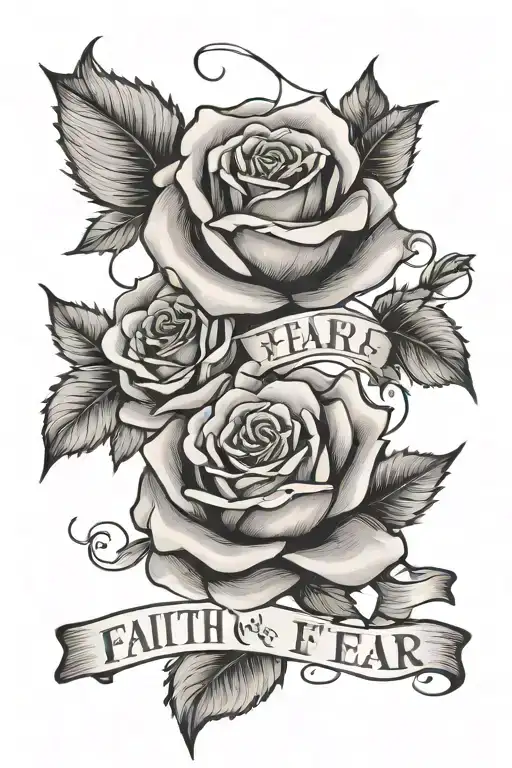 Faith Over Fear Quote With Rose Intertwined