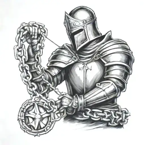 Templar Knight Bound In Chains Wrapping