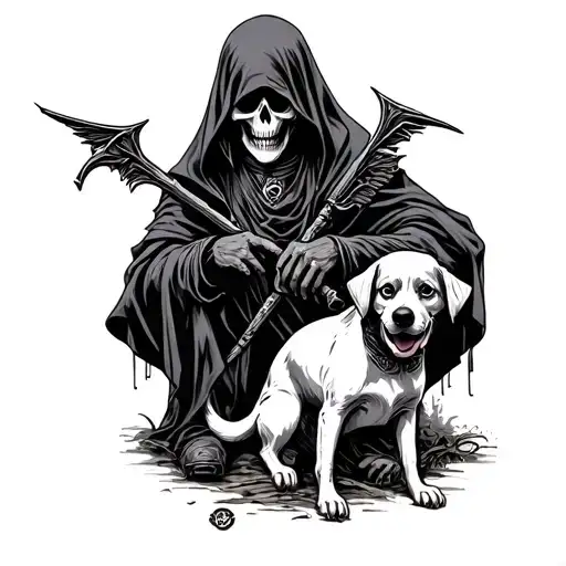 Grim Reaper With Dog