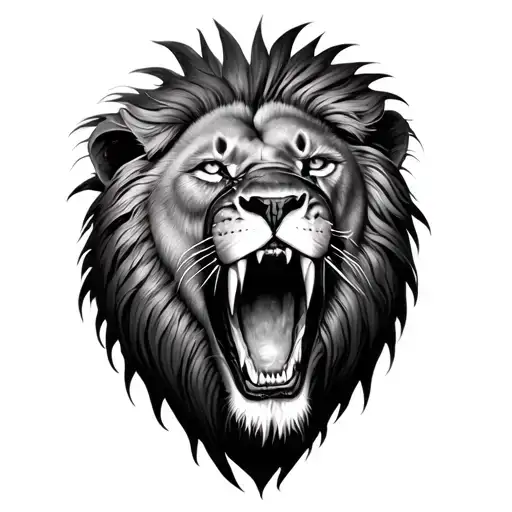 A Realistic Human Heart Superimposed With A Roaring Lion