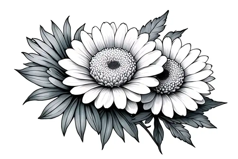 Chrysanthemum Flower And Aster Flower