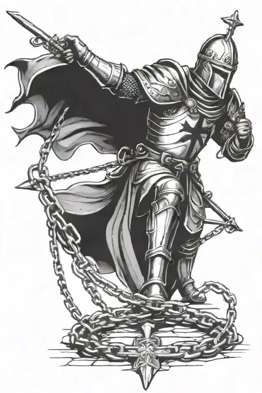 Templar Knight Bound In Chains