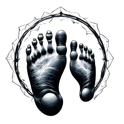 Halo With Baby Foot Print