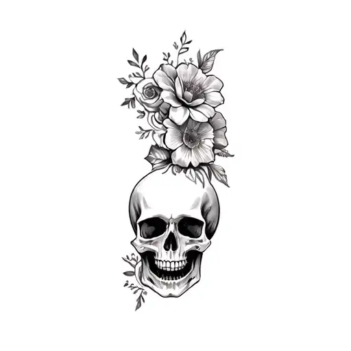 Skulls Filigree Flowers