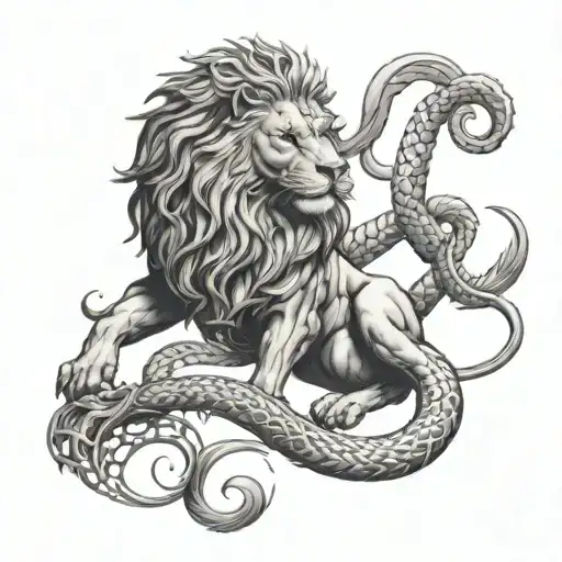 Chimera Lion With Scorpion Tail Instead Of A Snakes Holding A Libra