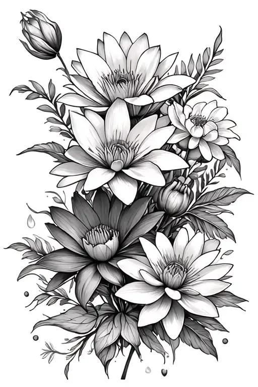 Cosmos And Water Lily Small Bouquet