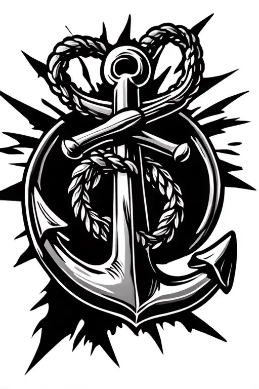 Anchor Combined With Outline