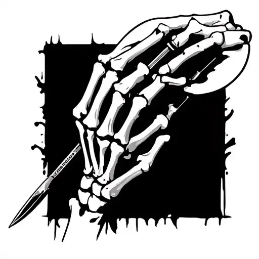 Skeleton Hand Holding A Scalpel