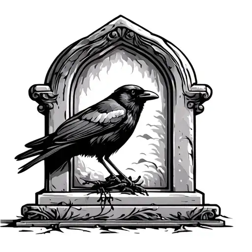 Black Crow On A Tombstone