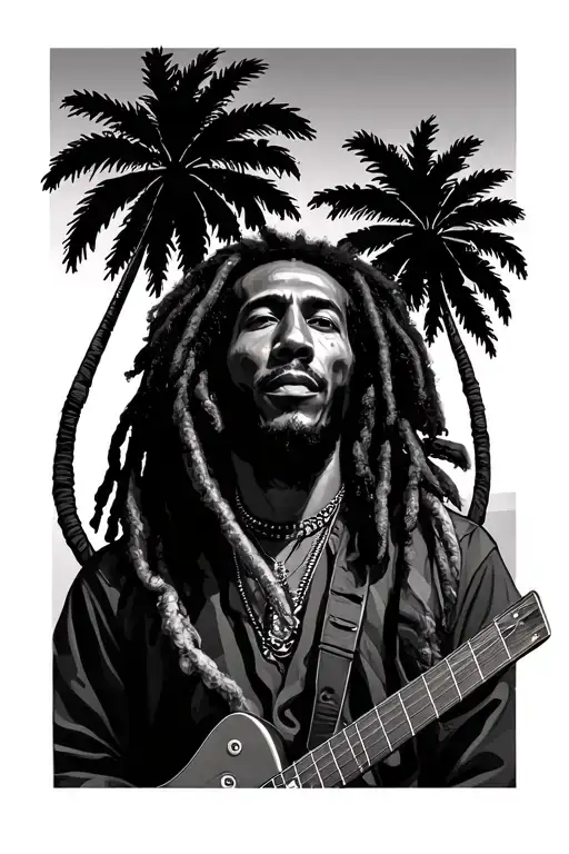Bob Marley And Palm Trees