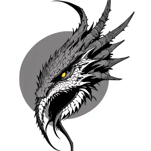 Long Tatto In The Spine Of Monster Hunter