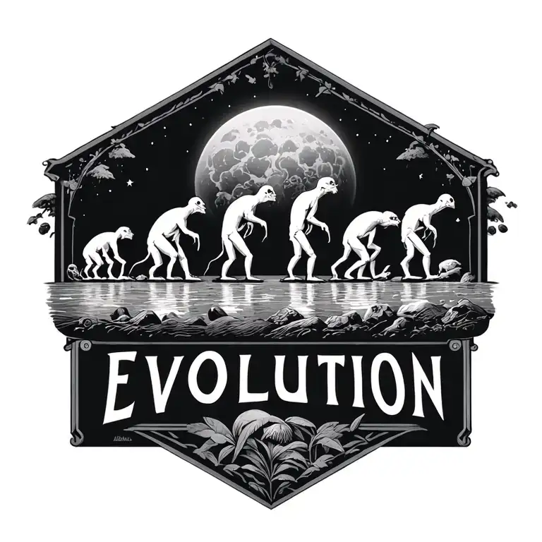 The Word Evolution With Pictures Of Famous Discoveries In Evolution