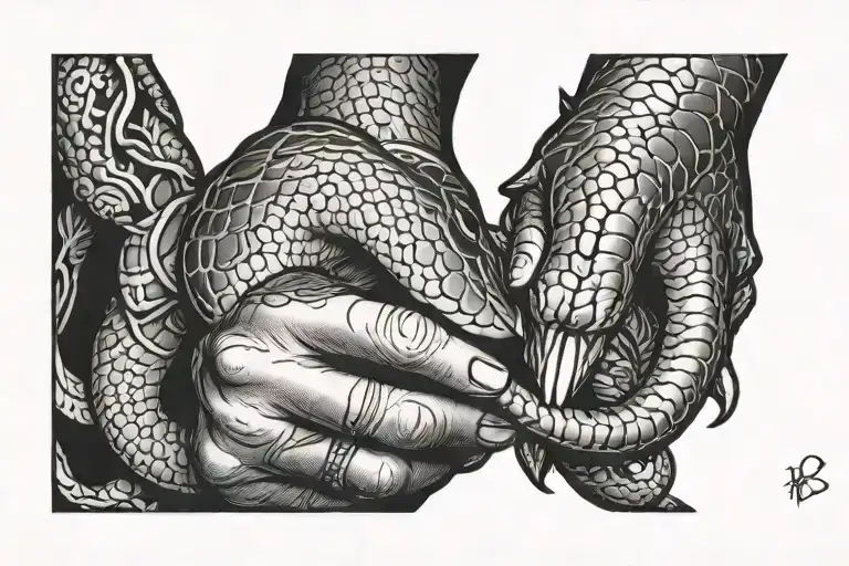 Snake Eating Mens Hand