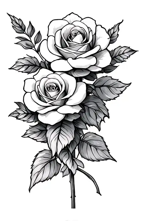 Lys Flower With Roses Intertwined