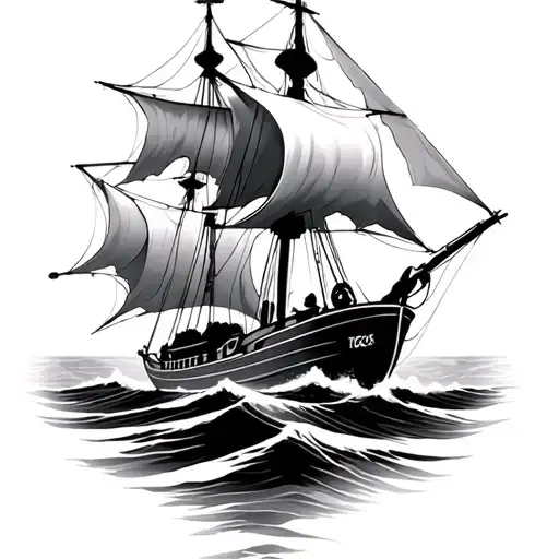 A Man Sailing Iin Thee Sea