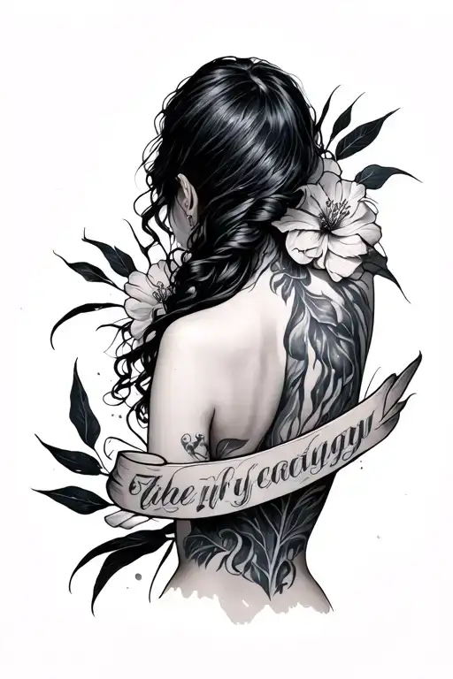 Dark Back Tatto Thats Fades Into Writing