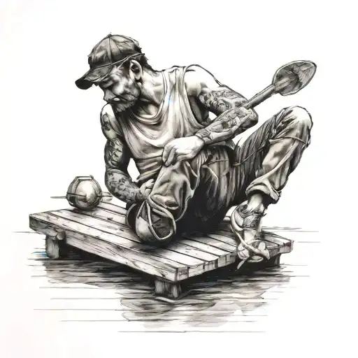 Man Sitting At The End Of A Dock