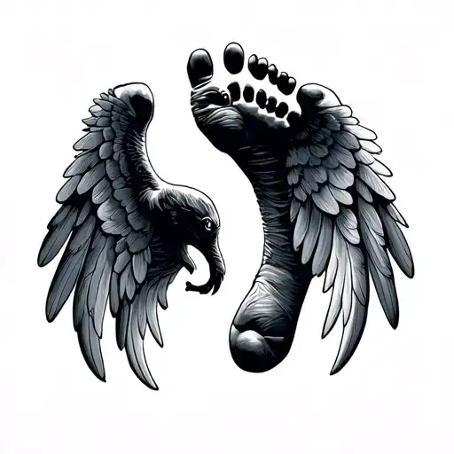 Baby Son Footprint Wings