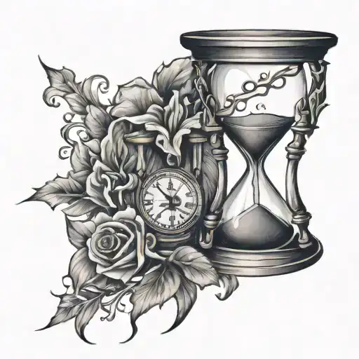 Hourglass With A Heart Bleeding