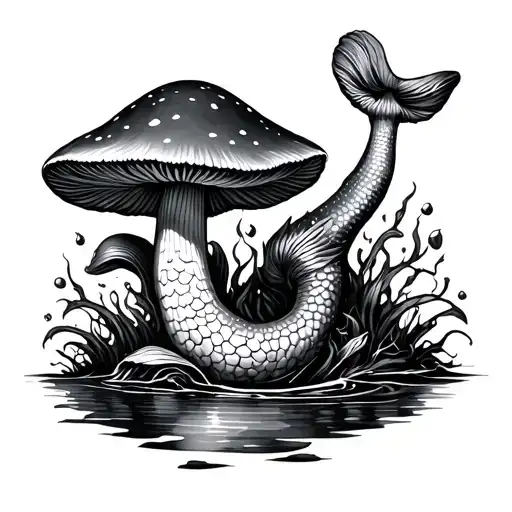 Mushroom Merman Sunbathing