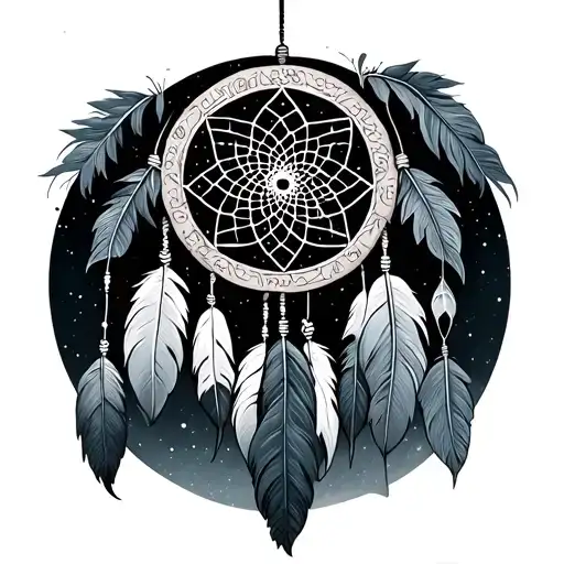 Dreamcatcher With Zodiac Capricorn And Aquarius Sign