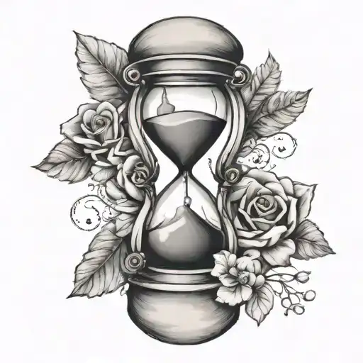 Hourglass With A Real Heart Inside