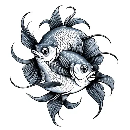 Two Fish Multiplying Into Other A Cascade Of Other Fish