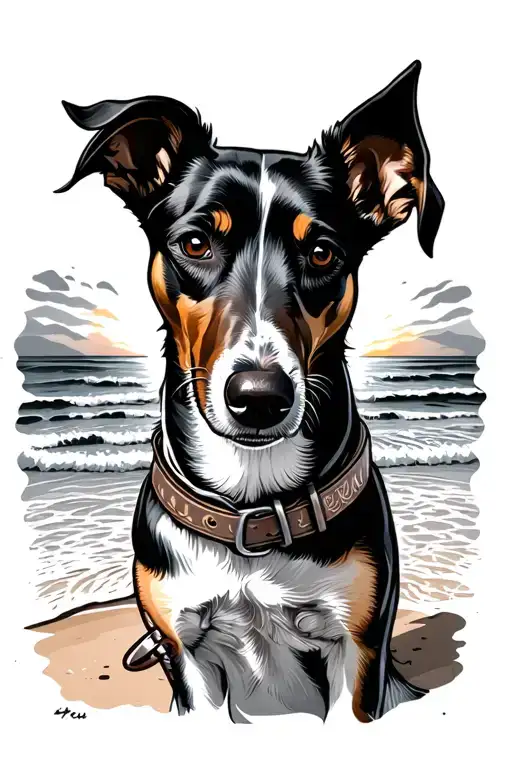 Dog Collar On Beach Sunset