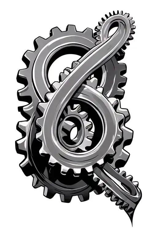 Gears Infinity Symbol Intertwined