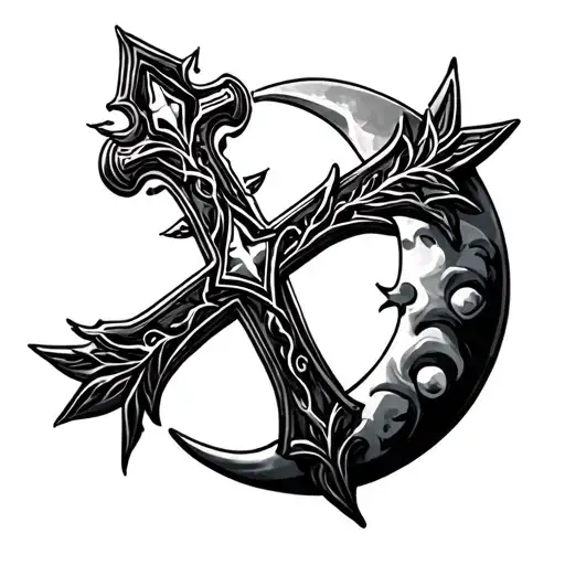 Cross And Moon