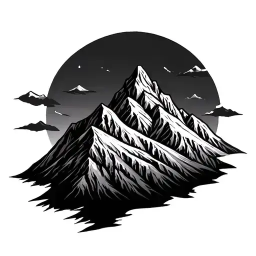 Mountain Range Forming The Shape