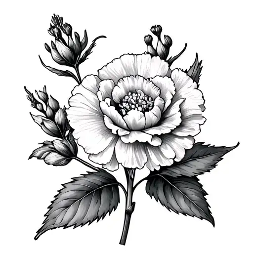 Carnation And Larkspur