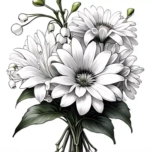 Lily Of The Valley And Chrysanthemum Bouquet