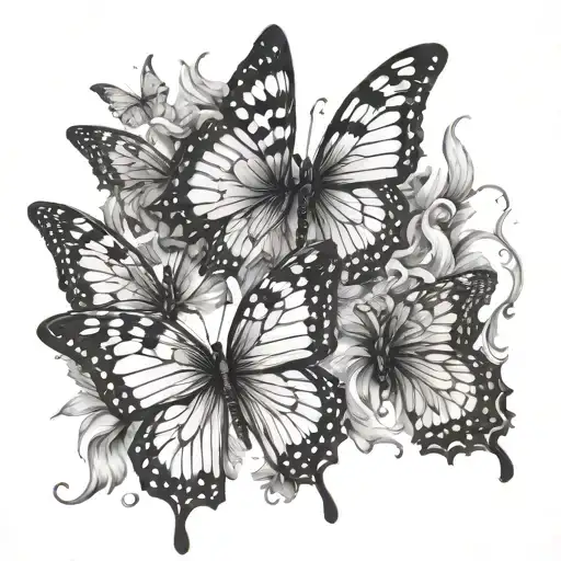Butterflies Creating A Large Butterfly Wings