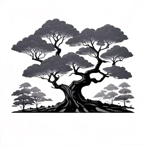 Tree With Geometric Patterns Incorporated